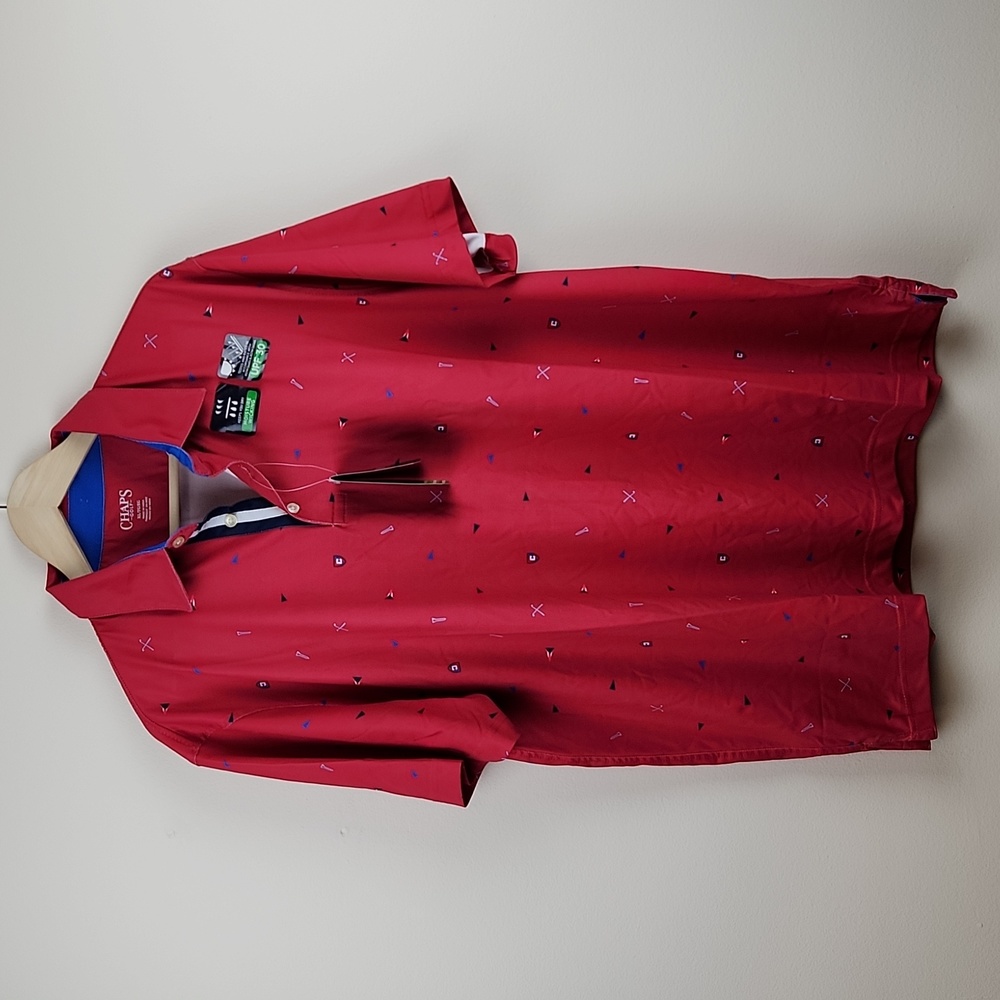 Chaps Mens Golf Crimson Polo